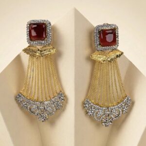 SQUARE MAROON EARRINGS