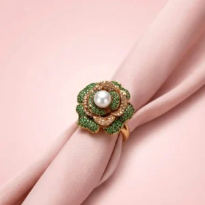 FLORAL GREEN RING