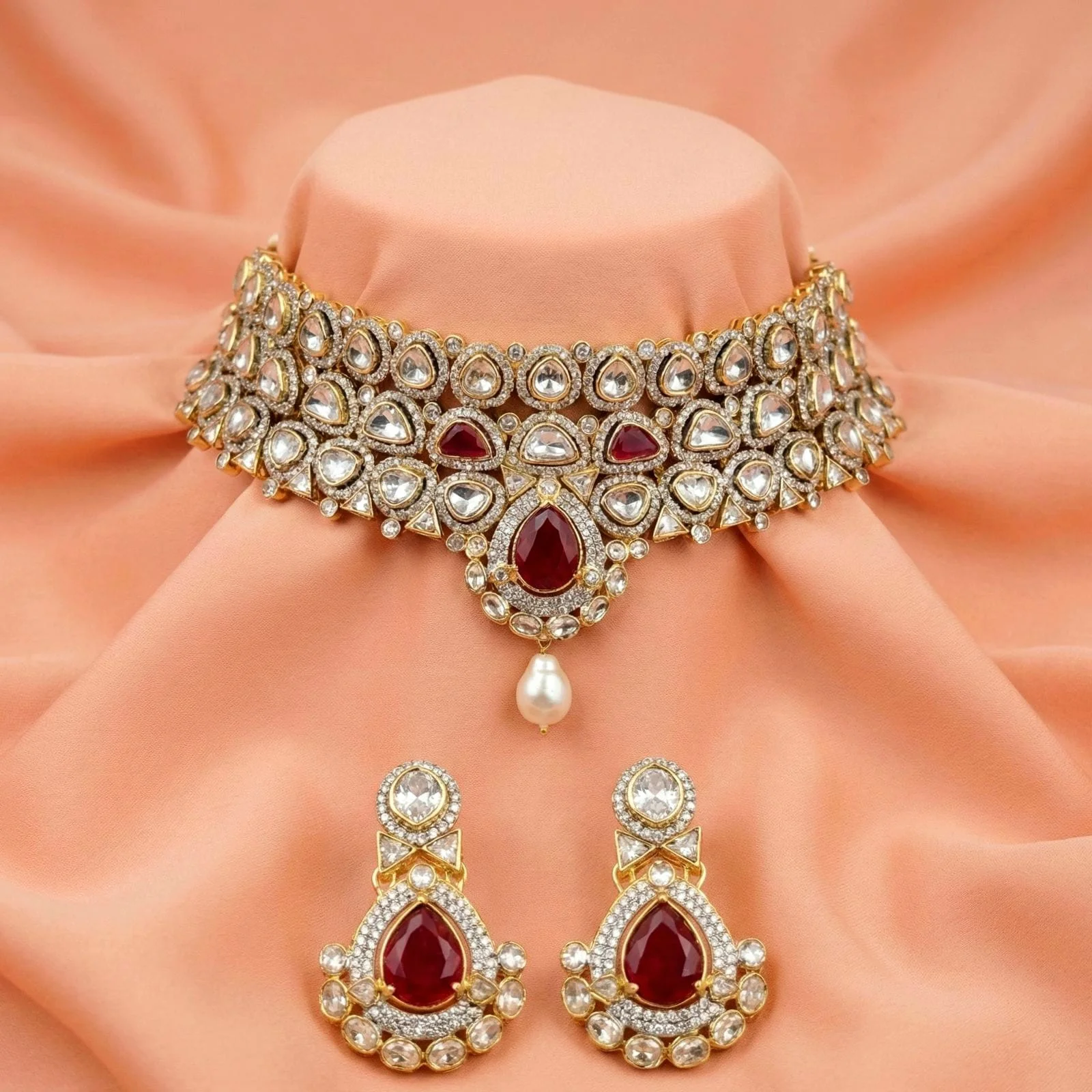 KUNDAN RUBY SET