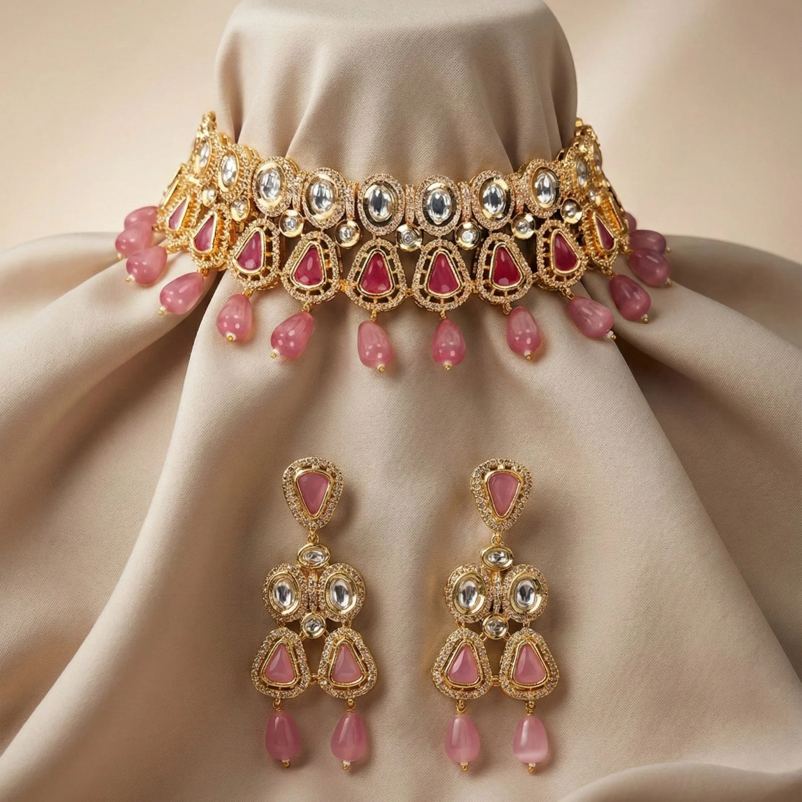 PINKISH NECKLACE SET