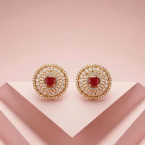 FLORAL RUBY STUDS