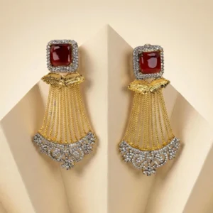 SQUARE MAROON EARRINGS
