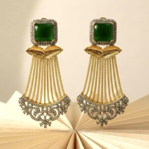 SQUARE GREEN EARRINGS