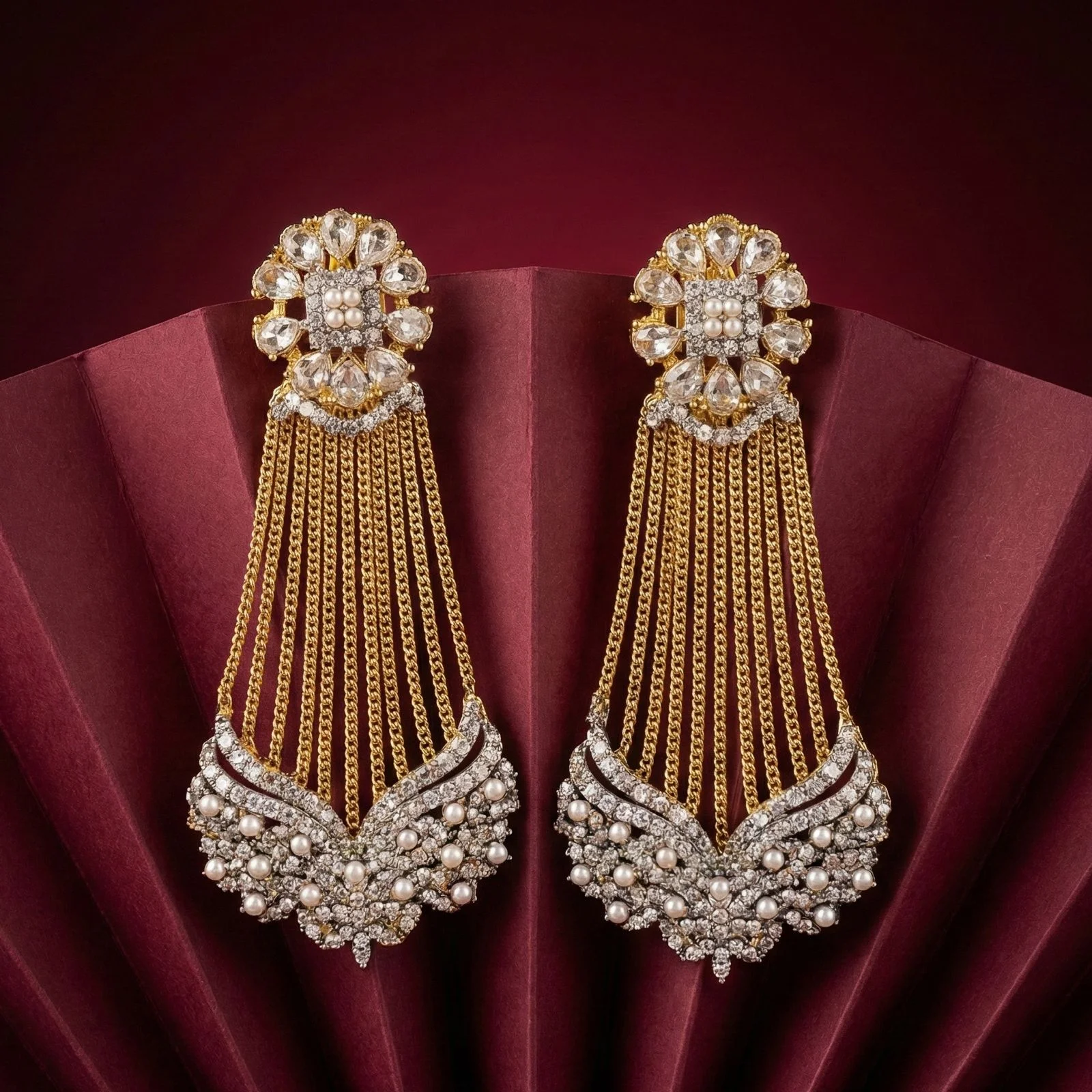 GLAMOROUS WHITE EARRINGS