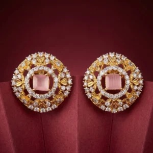 SQUARE PINK STUDS