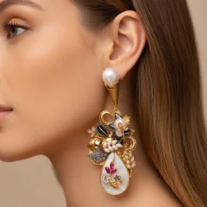 BRANCHED WHITE EARRINGS