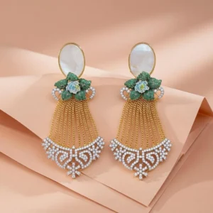 FLORAL GREEN EARRINGS