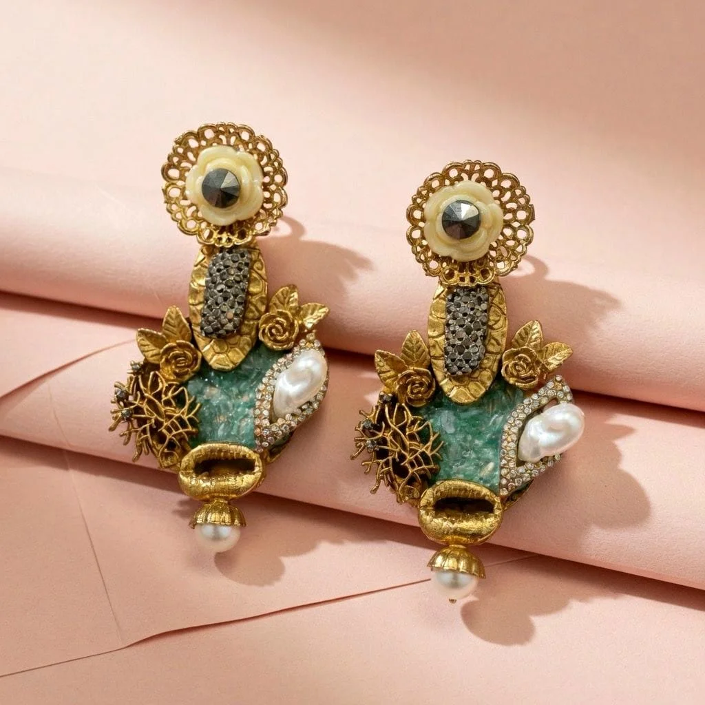 FLORAL JADE EARRINGS