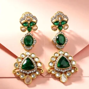 KUNDAN GREEN EARRINGS