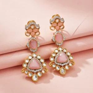 KUNDAN PINK EARRING S