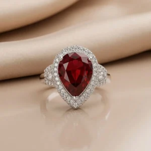MAROON DROP RING