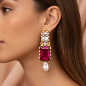 REDDISH STONE EARRINGS (1)