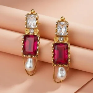 REDDISH STONE EARRINGS
