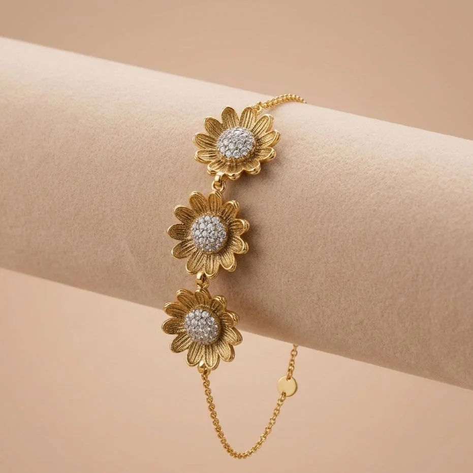 SILVER FLORAL BRACELET