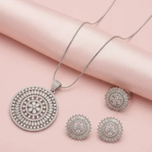 SILVER FLORAL SET