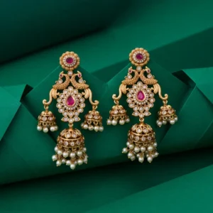 PINK JHUMKI EARRINGS