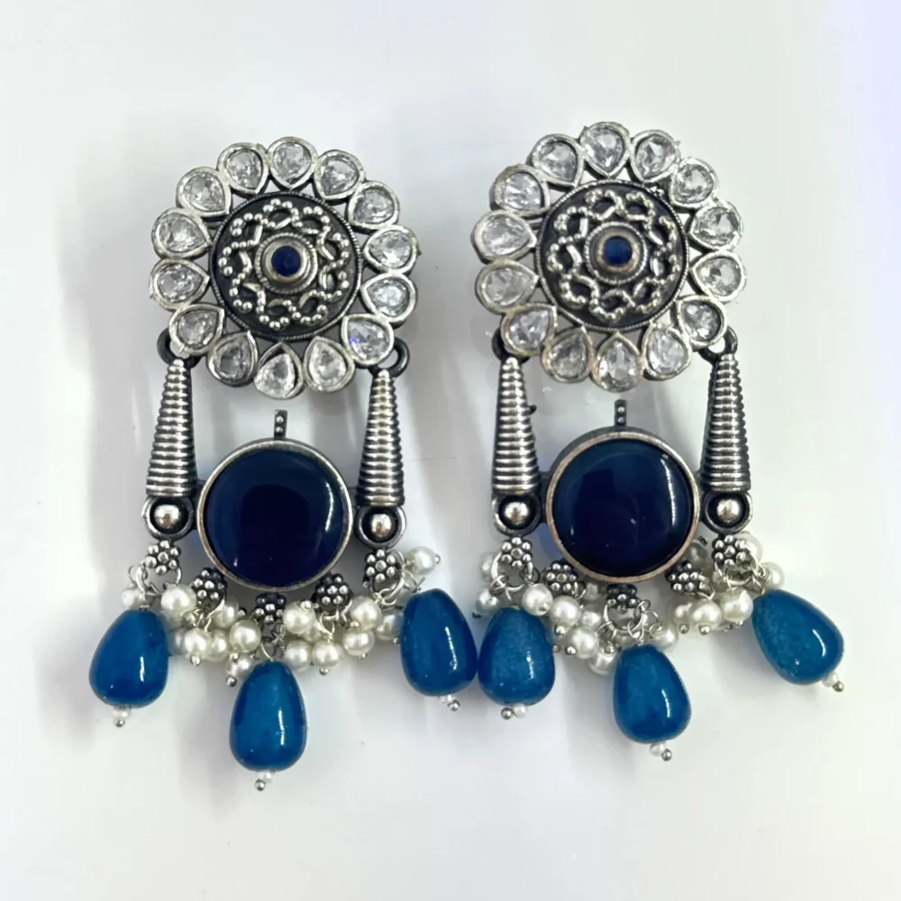 FLORAL BLUE EARRINGS