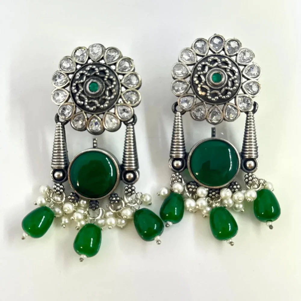 FLORAL EMERALD EARRINGS